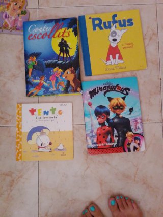 Libros para niños y adultos y juguetes
