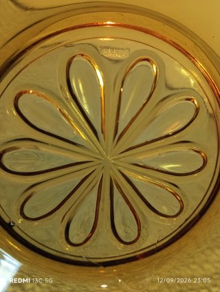 Ensaladera Vintage Vereco Francia - Cristal Ámbar
