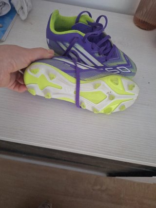 Zapatillas Adidas Fútbol F50 Morado/Verde talla 32