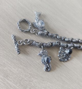 925 Sterling Silver Bali Marine Charm Anklet