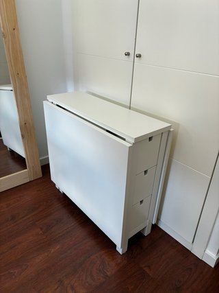 Mesa abatible blanca 26/89/152x80 cm