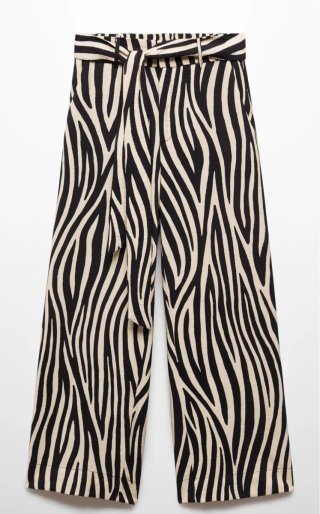 Pantalones fluidos Mango estampado cebra