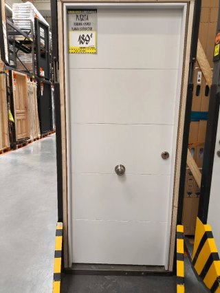 Puerta blindada madera blanca