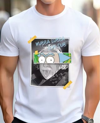 Camiseta Rick y Morty Einstein Wubba Lubba Dub