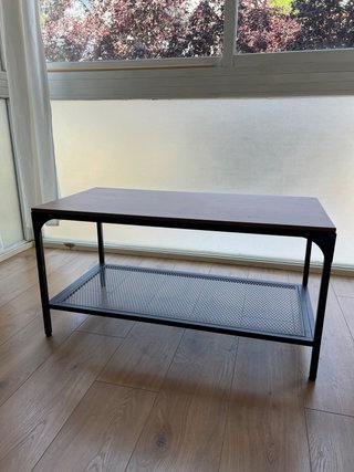 Mesa centro industrial madera y metal