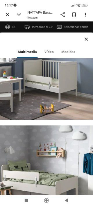 Barandilla para cama infantil