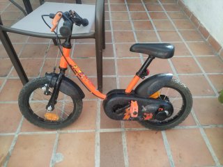 Bicicleta infantil 14 pulgadas naranja