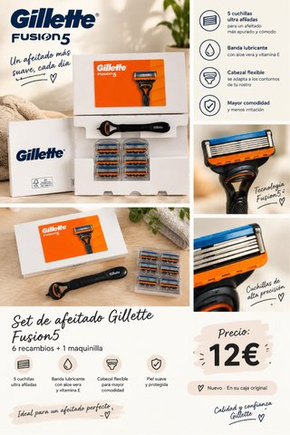 Set Afeitado Gillette Fusion5 Nuevo