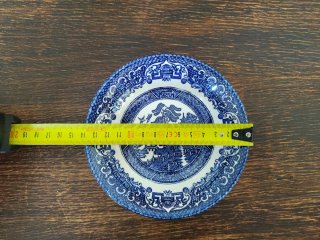 Cuenco inglés vintage azul y blanco