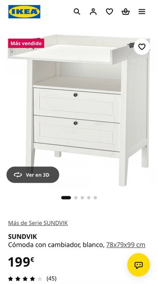 Mueble cambiador IKEA gris