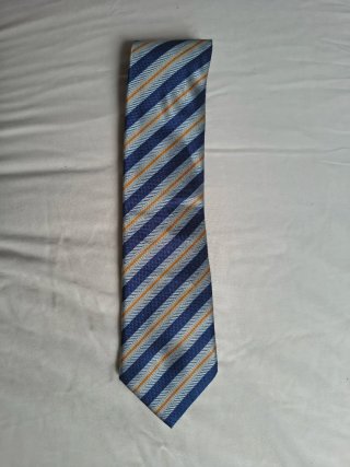 Cravatta Lucio Lamberli righe blu e arancio