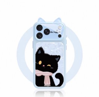 Funda iPhone 16 Pro Gato Negro Orejas
