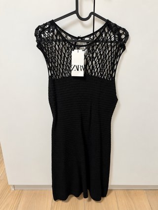 Vestido Zara punto negro talla L sin estrenar