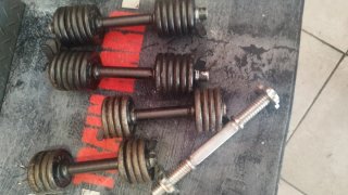 Mancuernas hierro 5kg y 7kg