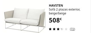 Sofá de jardín Ikea casi nuevo