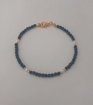 Pulsera cristal facetado y perlas naturales