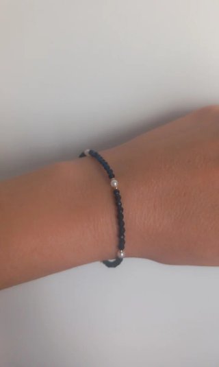 Pulsera cristal facetado y perlas naturales