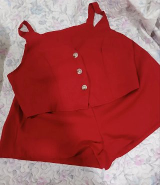 Conjunto Top y Shorts Burdeos