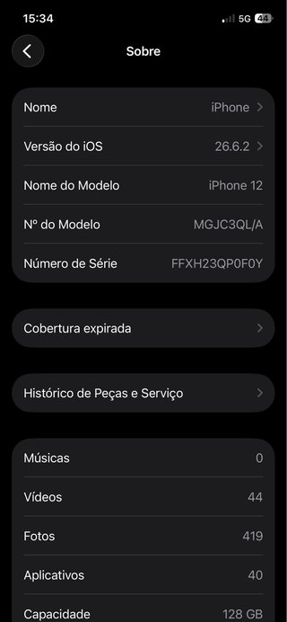 iPhone 12 Prata/Branco