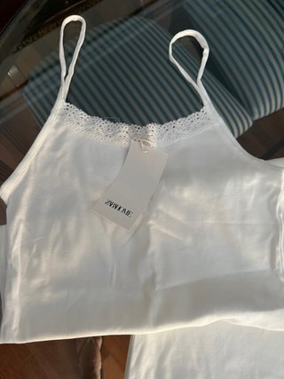 Pijama Zara Home Mujer Blanco 2 Piezas con etiquet