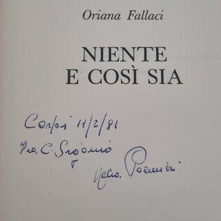 Oriana Fallaci Niente e così sia Libro Rizzoli '80