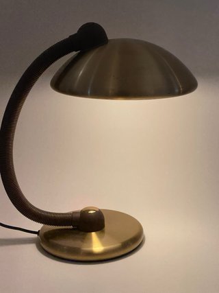 Lampada da Tavolo Vintage Metallo Oro Marrone