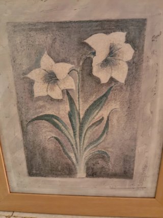 Lote 2 cuadros flores 62x52 cm