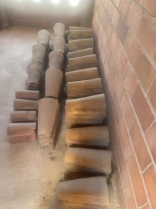 Tejas antiguas de barro