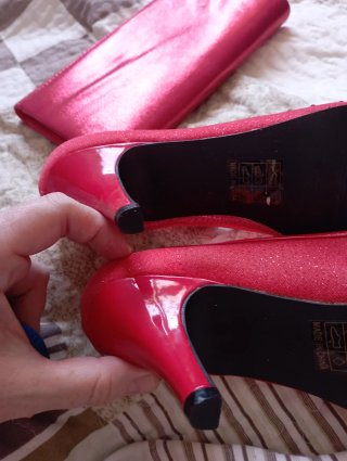 Zapatos y bolso fiesta rojos TULIPANO talla 38