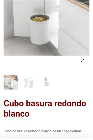 Cubo basura redondo blanco Menage Confort