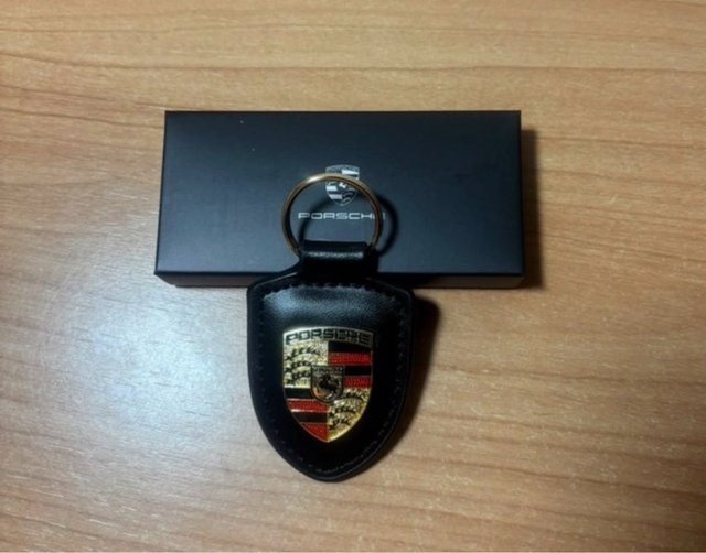 Llavero Porsche Negro Cuero Nuevo