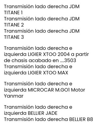 Palier Transmisión Ligier X-Too/Max Dere / Izqu