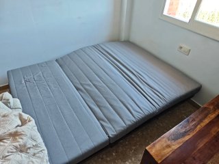Sofá Cama Gris Tela