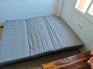 Sofá Cama Gris Tela