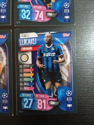 4 Cartas Inter Milan Topps Champions League 2019