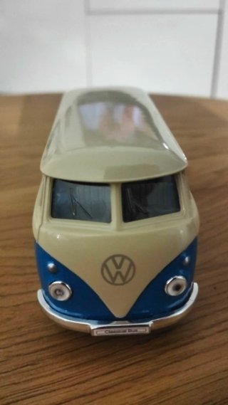 Furgoneta Juguete VW Azul Flores