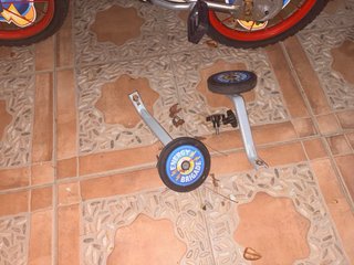 Bicicleta infantil azul y roja