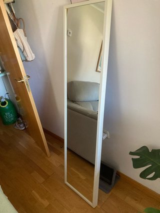 Espejo de pared grande marco blanco