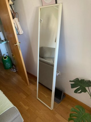Espejo de pared grande marco blanco