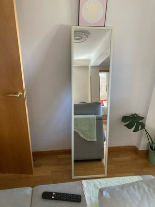 Espejo de pared grande marco blanco
