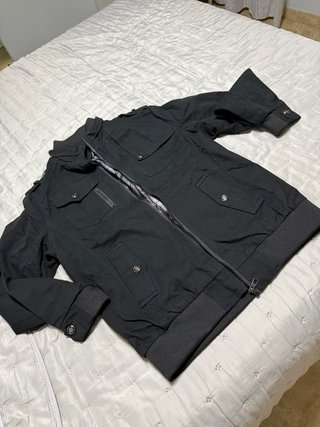 Chaqueta militar negra utilitaria Talla L