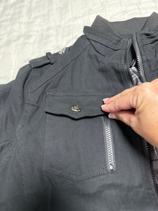 Chaqueta militar negra utilitaria Talla L