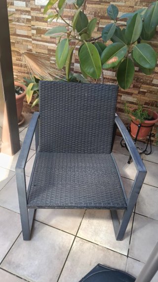 4 Sillones de Terraza Metal y Mimbre