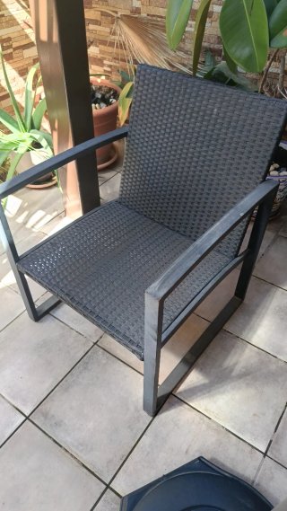 4 Sillones de Terraza Metal y Mimbre