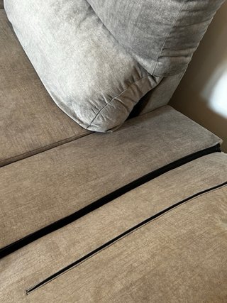 Sofá extensible gris tela