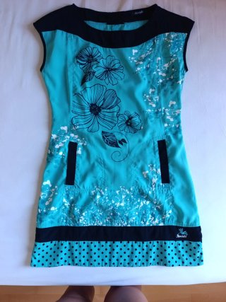 Vestido Karashi mujer azul y negro