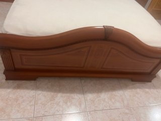Cabecero de cama+somier+mes vintage madera tallada