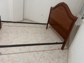 Cabecero de cama+somier+mes vintage madera tallada