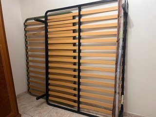 Cabecero de cama+somier+mes vintage madera tallada