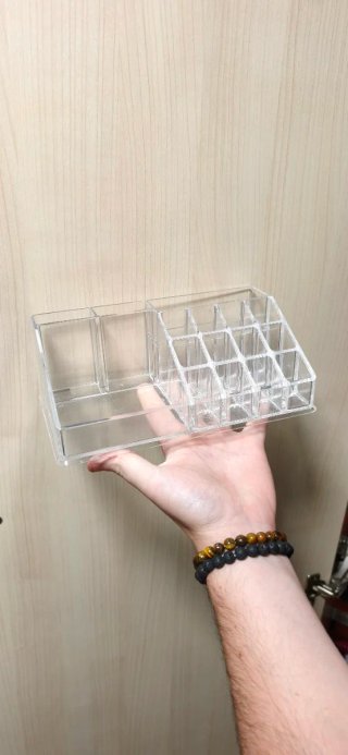 Organizador de maquillaje acrílico transparente